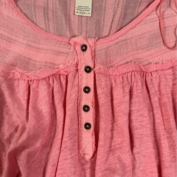 Free People Women's Down Under Henley | Size Small | Color Coral | NWT - Picture 6 of 6